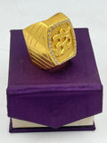 1 GRAM GOLD PLATED OM (AUM) RING FOR MEN DESIGN A-659