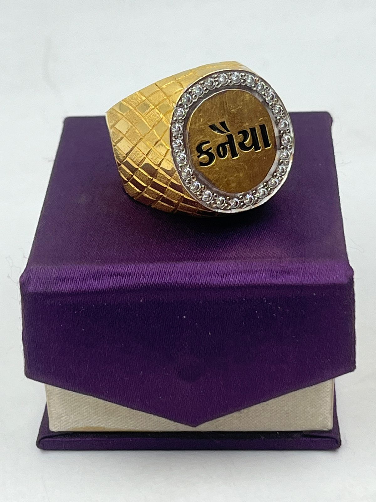 પુરુષો માટે ૧ ગ્રામ ગોલ્ડ કનૈયા રીંગ ડિઝાઇન A-685