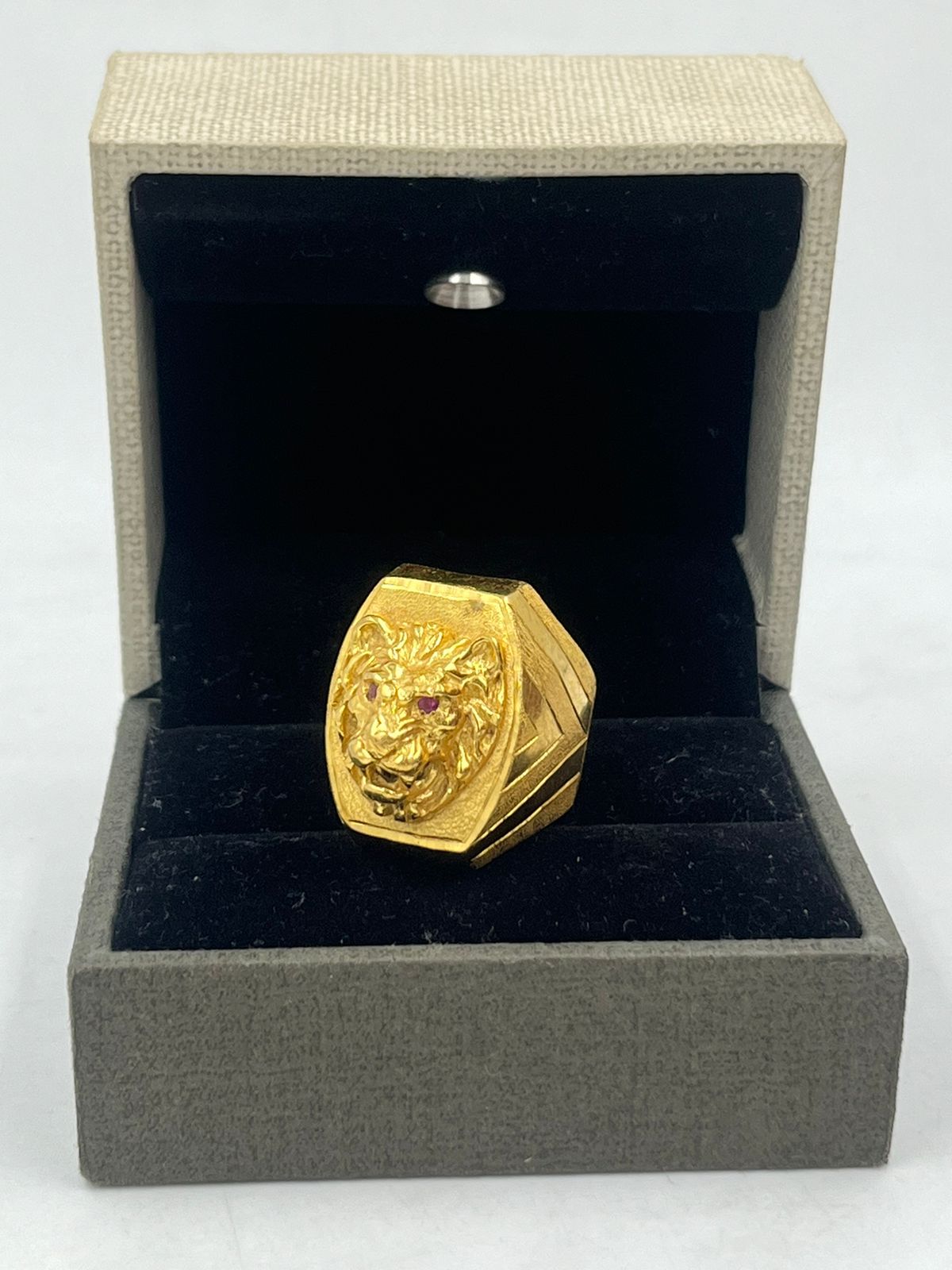 પુરુષો માટે ૧ ગ્રામ ગોલ્ડ લાયન ફેસ રિંગ ડિઝાઇન A-704