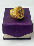 1 GRAM GOLD S LETTER RING FOR MEN DESIGN A-711