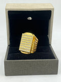 1 GRAM GOLD WHITE DIAMOND RING FOR MEN DESIGN A-727