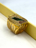 1 GRAM GOLD JAY MATAJI WITH MORPINCH RING FOR MEN DESIGN A-735