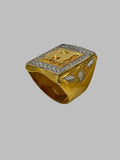 1 GRAM GOLD PLATED H LETTER RING FOR MEN DESIGN A-737