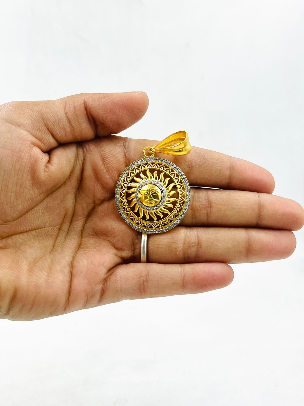 1 GRAM GOLD SURYA DEV PENDANT FOR MEN DESIGN A-328