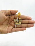 1 GRAM GOLD KING CROWN DIAMOND PENDANT FOR MEN DESIGN A-329
