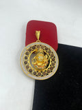1 GRAM GOLD MAHADEV ROUND SHAPE WITH RUDRAKSHA WITH MAHADEV PENDANT FOR MEN DESIGN A-335
