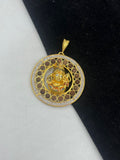 1 GRAM GOLD MAHADEV ROUND SHAPE WITH RUDRAKSHA WITH MAHADEV PENDANT FOR MEN DESIGN A-335
