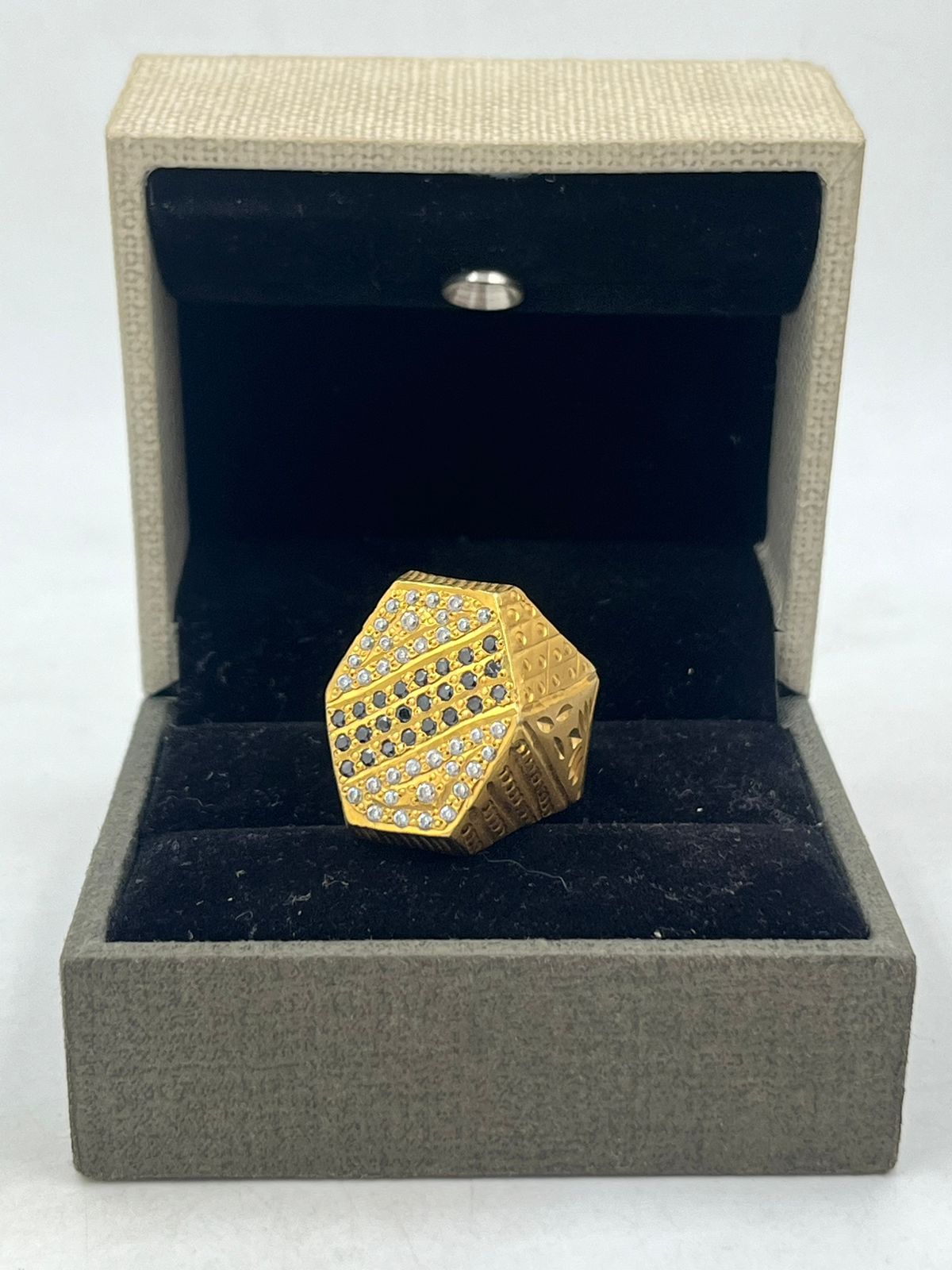 1 GRAM GOLD DIAMOND RING FOR MEN DESIGN A-806