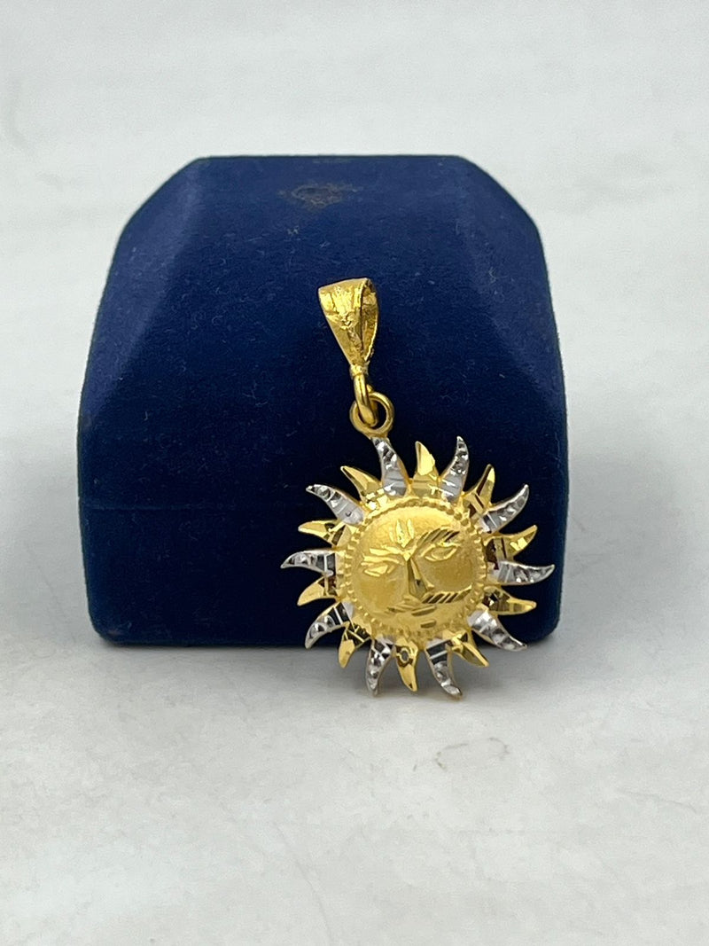 1 GRAM GOLD FORMING SMALL SURYA PENDANT FOR MEN DESIGN A-191