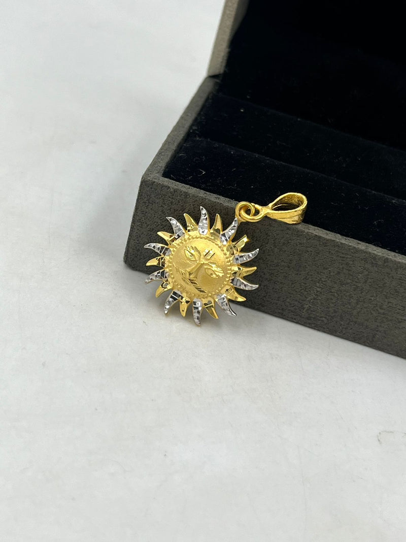 1 GRAM GOLD FORMING SMALL SURYA PENDANT FOR MEN DESIGN A-191