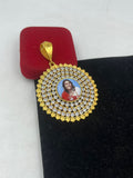 1 GRAM GOLD PLATED SONAL MAA PENDANT PHOTO FOR MEN DESIGN A-342