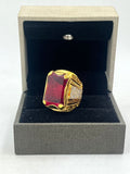 1 GRAM GOLD FORMING RED DIAMOND RING FOR MEN DESIGN A-814