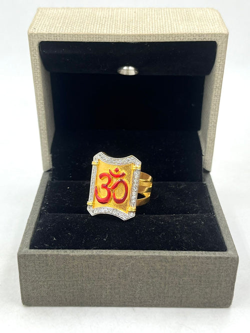 1 ग्राम गोल्ड ॐ (AUM) रिंग फॉर मेन डिज़ाइन A-340