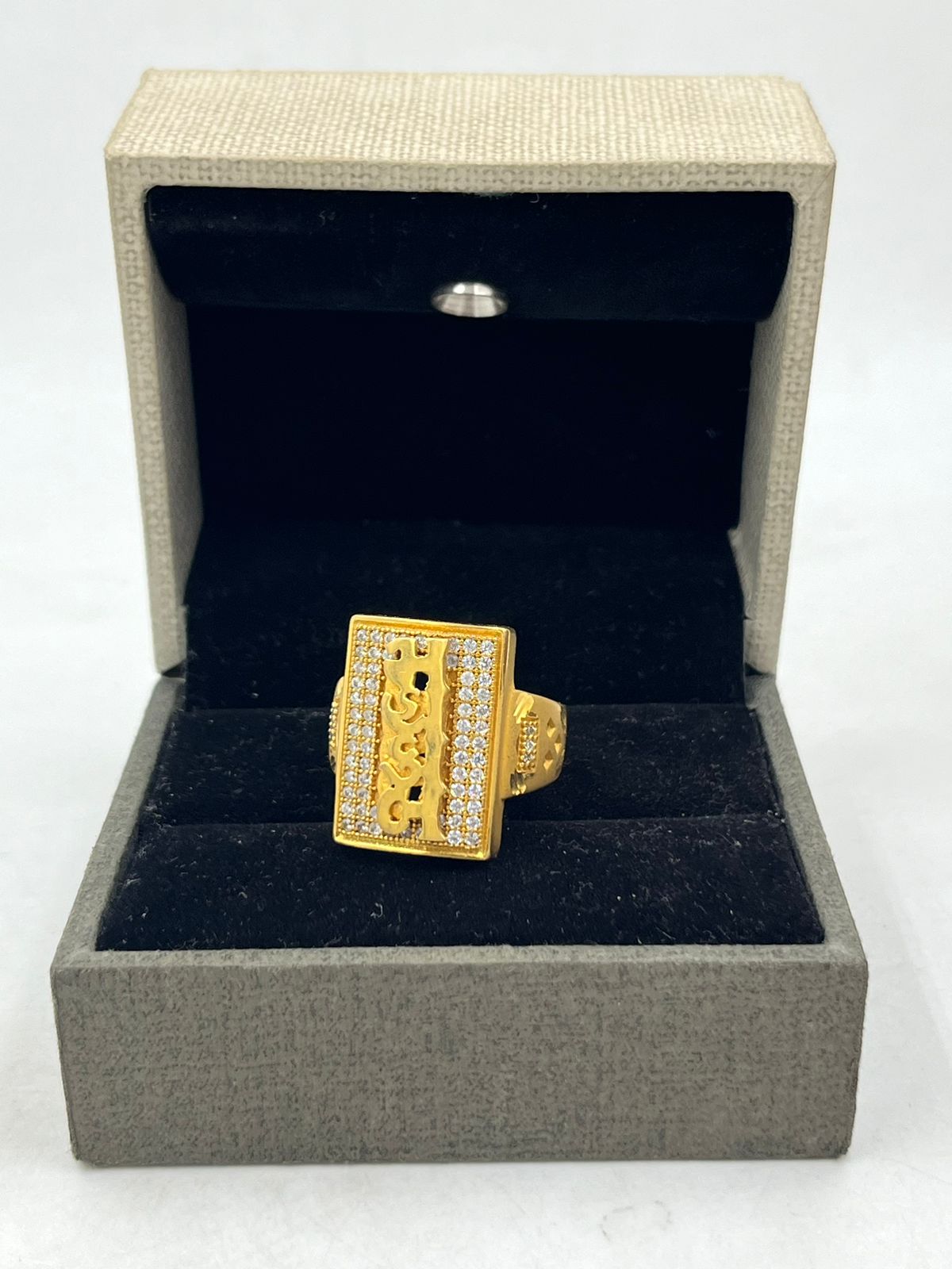 1 GRAM GOLD MAHAKAL RING FOR MEN DESIGN A-822
