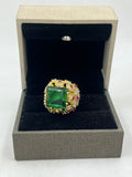 1 GRAM GOLD FULL DIAMOND WITH BIG STONE RING FOR MEN DESIGN A-824