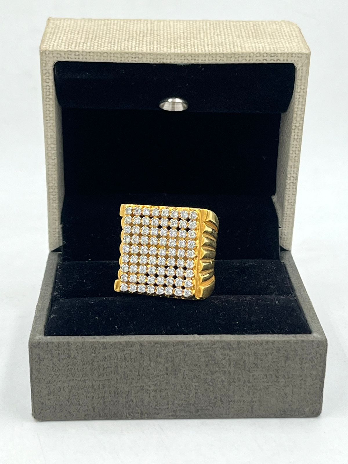 1 GRAM GOLD FULL DIAMOND RING FOR MEN DESIGN A-825