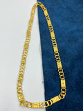 1 GRAM GOLD NAWABI (BISCUITS) WITH GOL KADI CHAIN FOR MEN DESIGN A-545