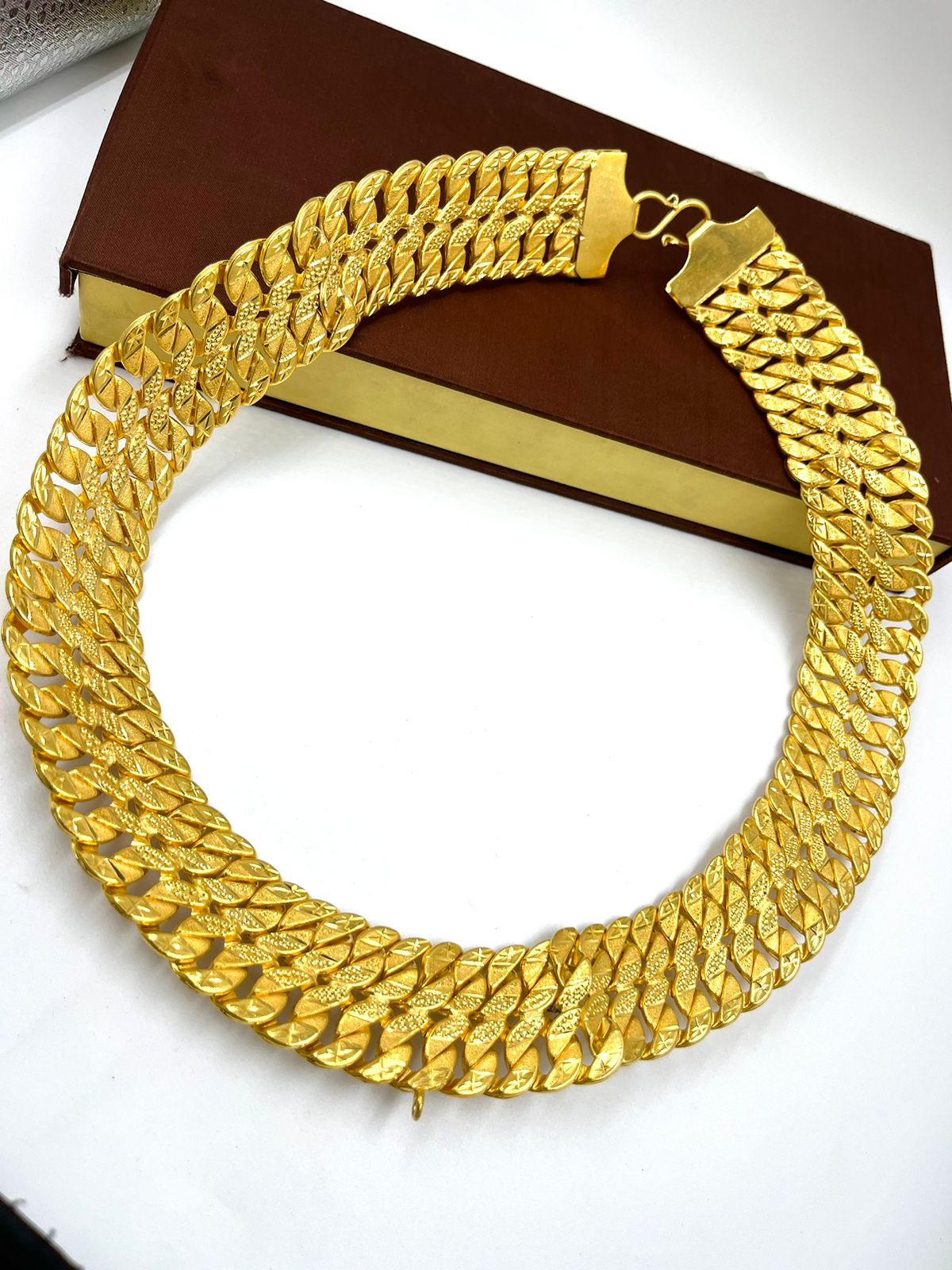 1 GRAM GOLD FORMING 2 LINE SINGAPURI CHAIN FOR MEN DESIGN A-552