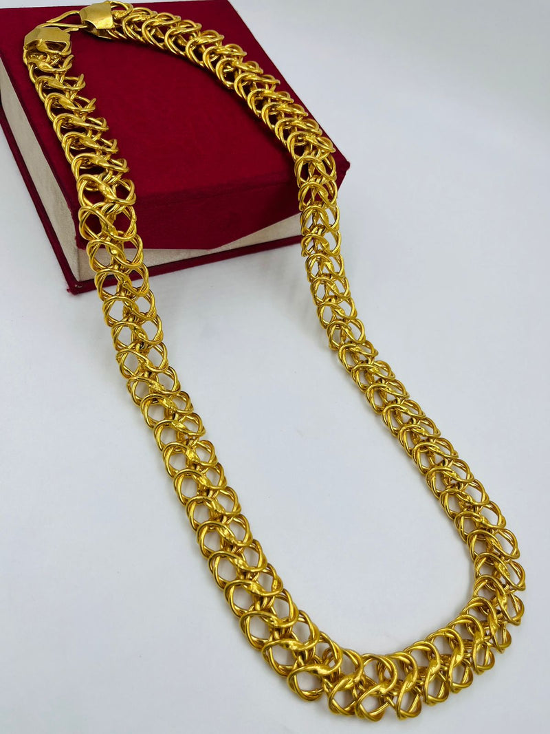 1 GRAM GOLD AATHDA CHAIN FOR MEN DESIGN A-555
