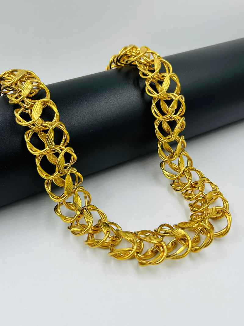 1 GRAM GOLD BIG  AATHDA CHAIN FOR MEN DESIGN A-556