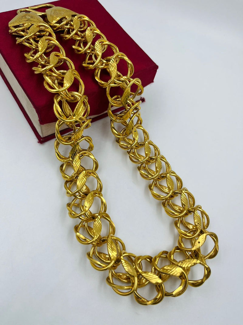 1 GRAM GOLD BIG  AATHDA CHAIN FOR MEN DESIGN A-556