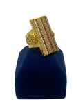 1 GRAM GOLD FORMING BIG SIZE FULLY DIAMOND RING FOR MEN DESIGN A-844