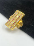 1 GRAM GOLD FORMING BIG SIZE FULLY DIAMOND RING FOR MEN DESIGN A-844