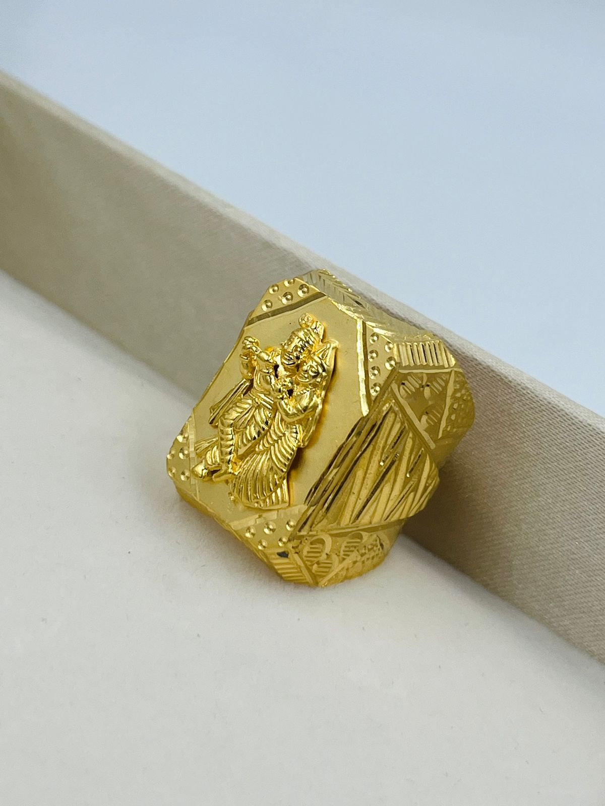 1 GRAM GOLD FORMING RADHA KRISHNA RING FOR MEN DESIGN A-852