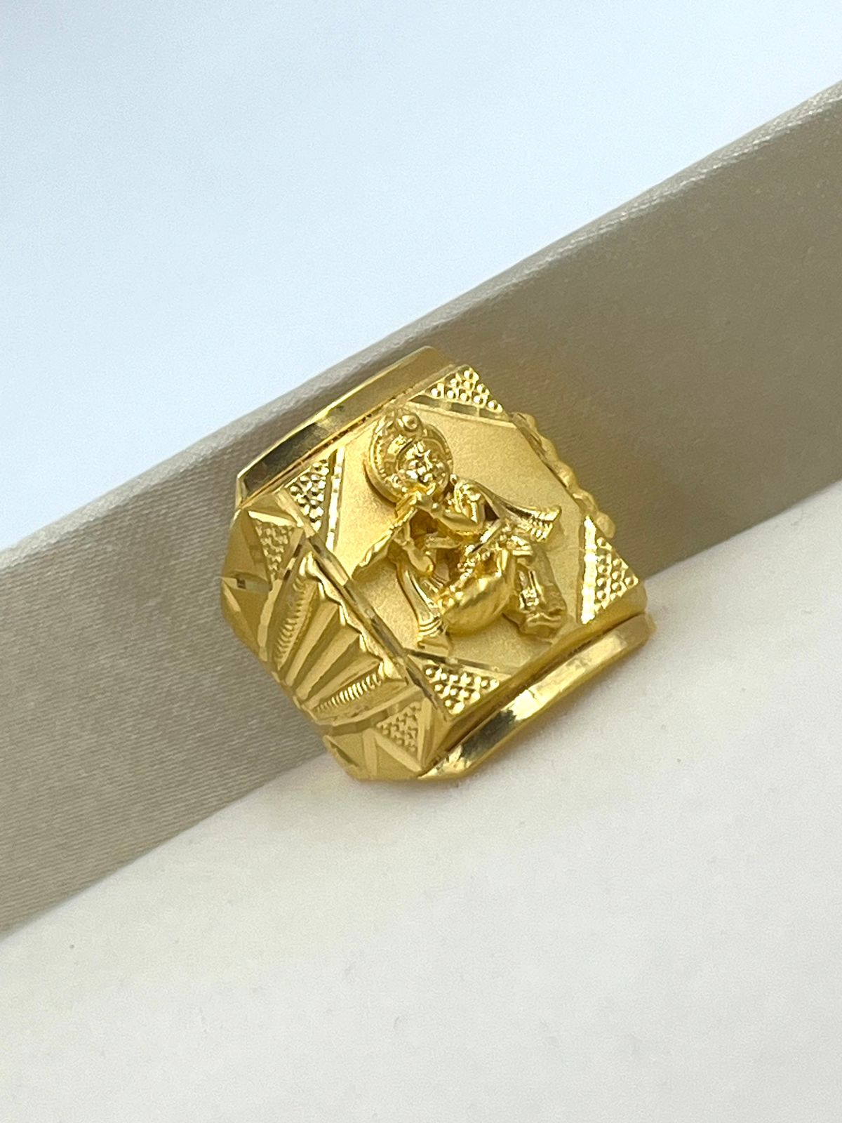 1 GRAM GOLD PLATED KRISHNA RING FOR MEN DESIGN A-866