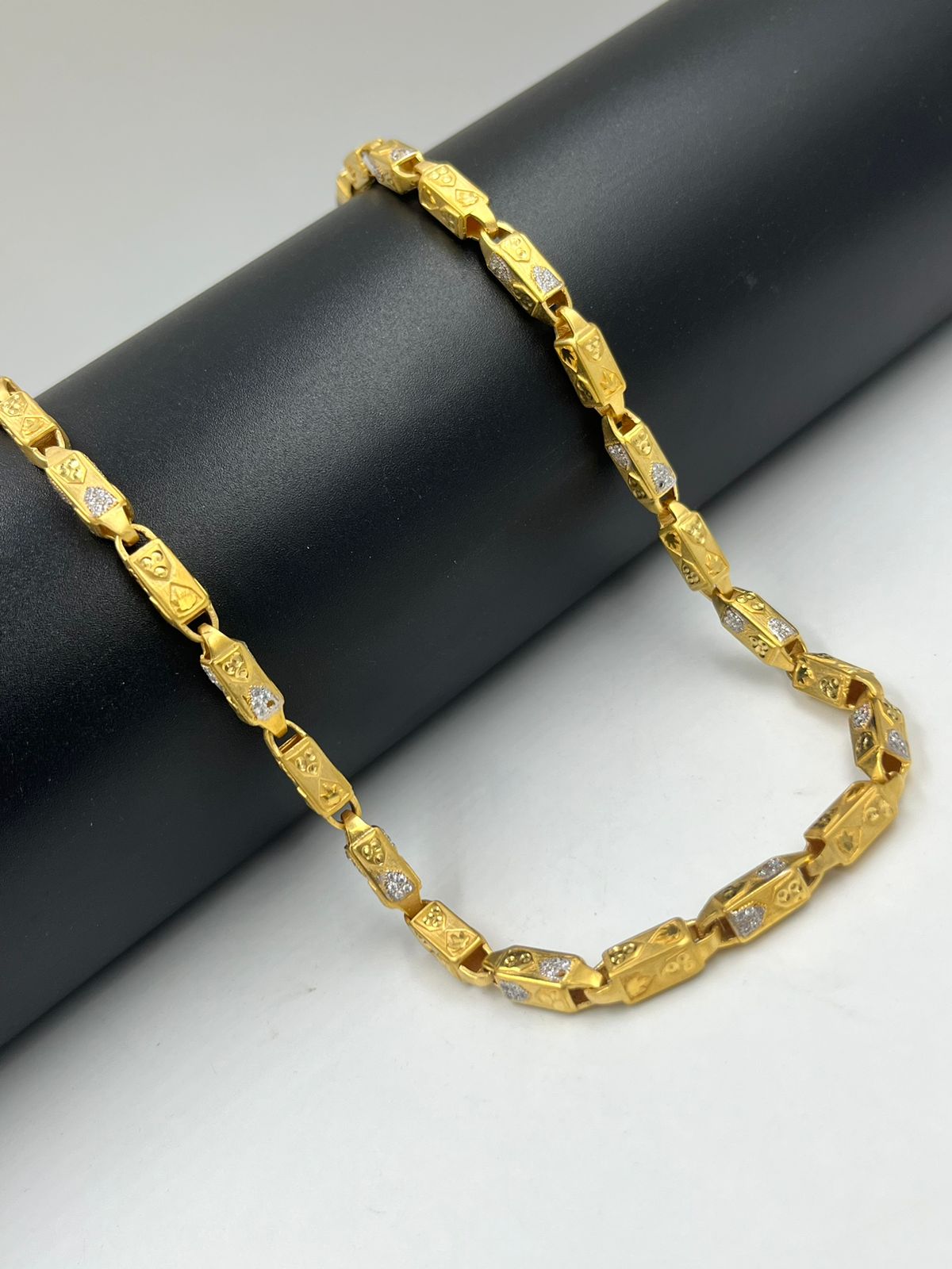1 GRAM GOLD DIAMOND CHAIN FOR MEN DESIGN A-585