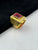 1 GRAM GOLD FORMING DESI GULABI (RED) DIAMOND RING FOR MEN DESIGN A-942
