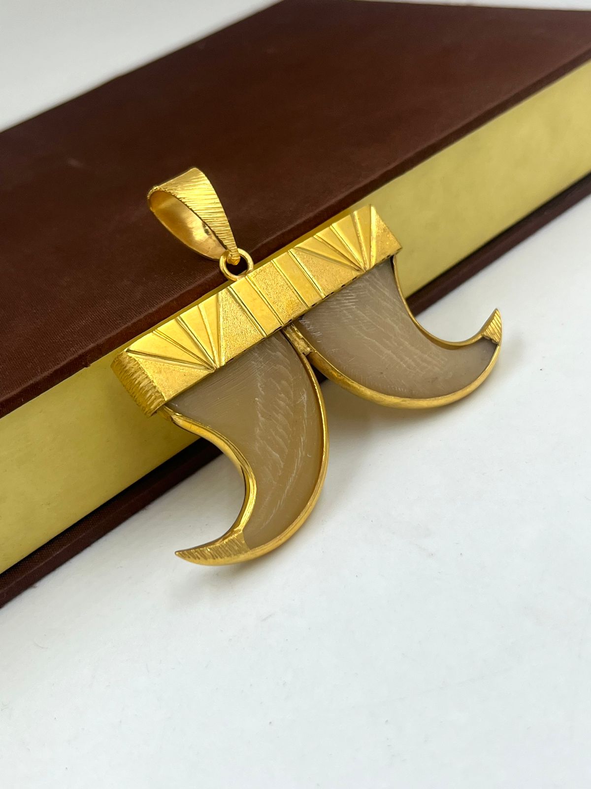 1 GRAM GOLD FORMING DUAL NAIL PENDANT FOR MEN DESIGN A-104