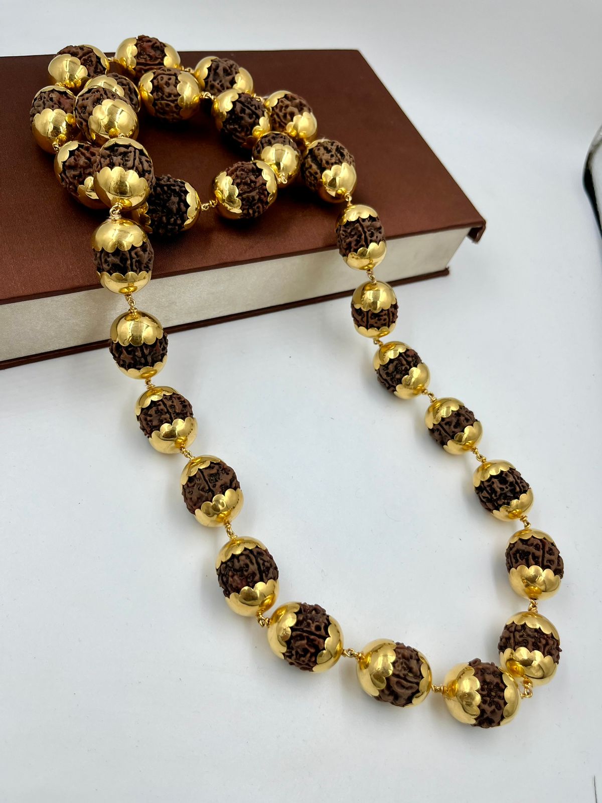 1 GRAM GOLD RUDRAKSHA MALA FOR MEN DESIGN A-68