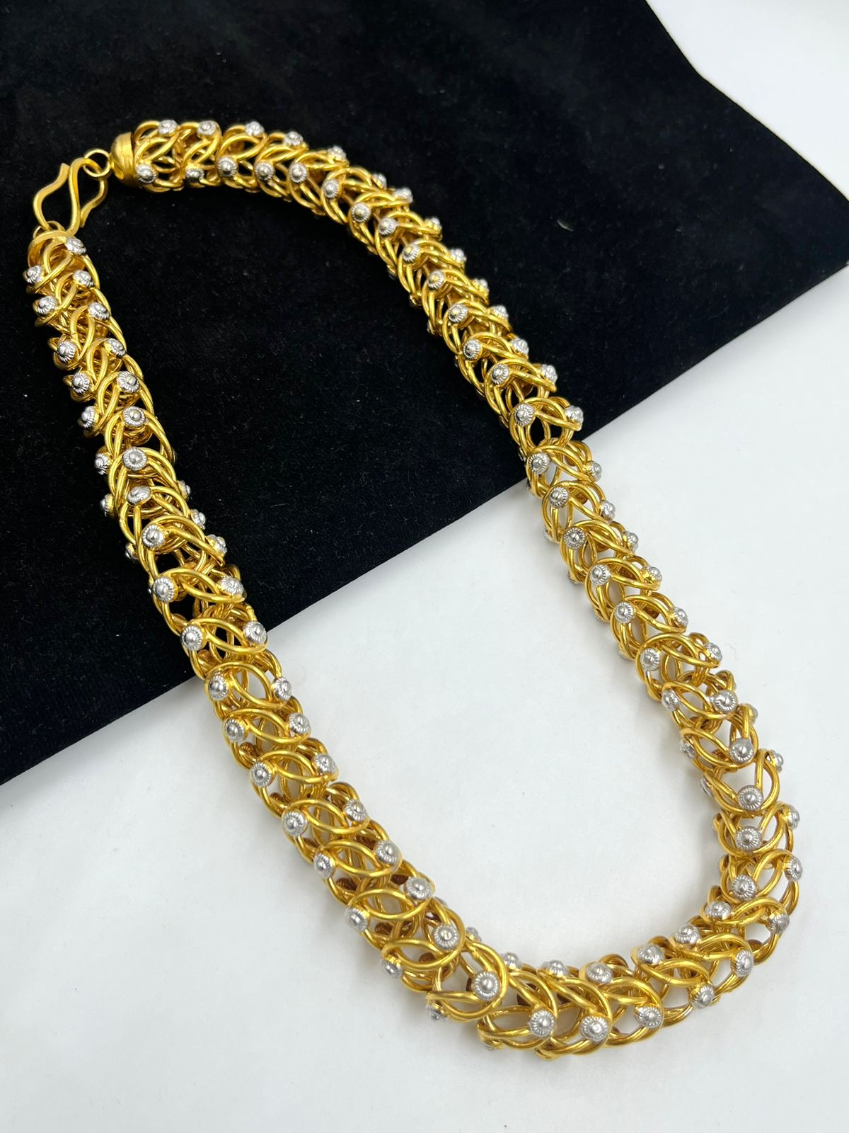 1 GRAM GOLD FORMING FLOWER GOP CHAIN FOR MEN DESIGN A-624