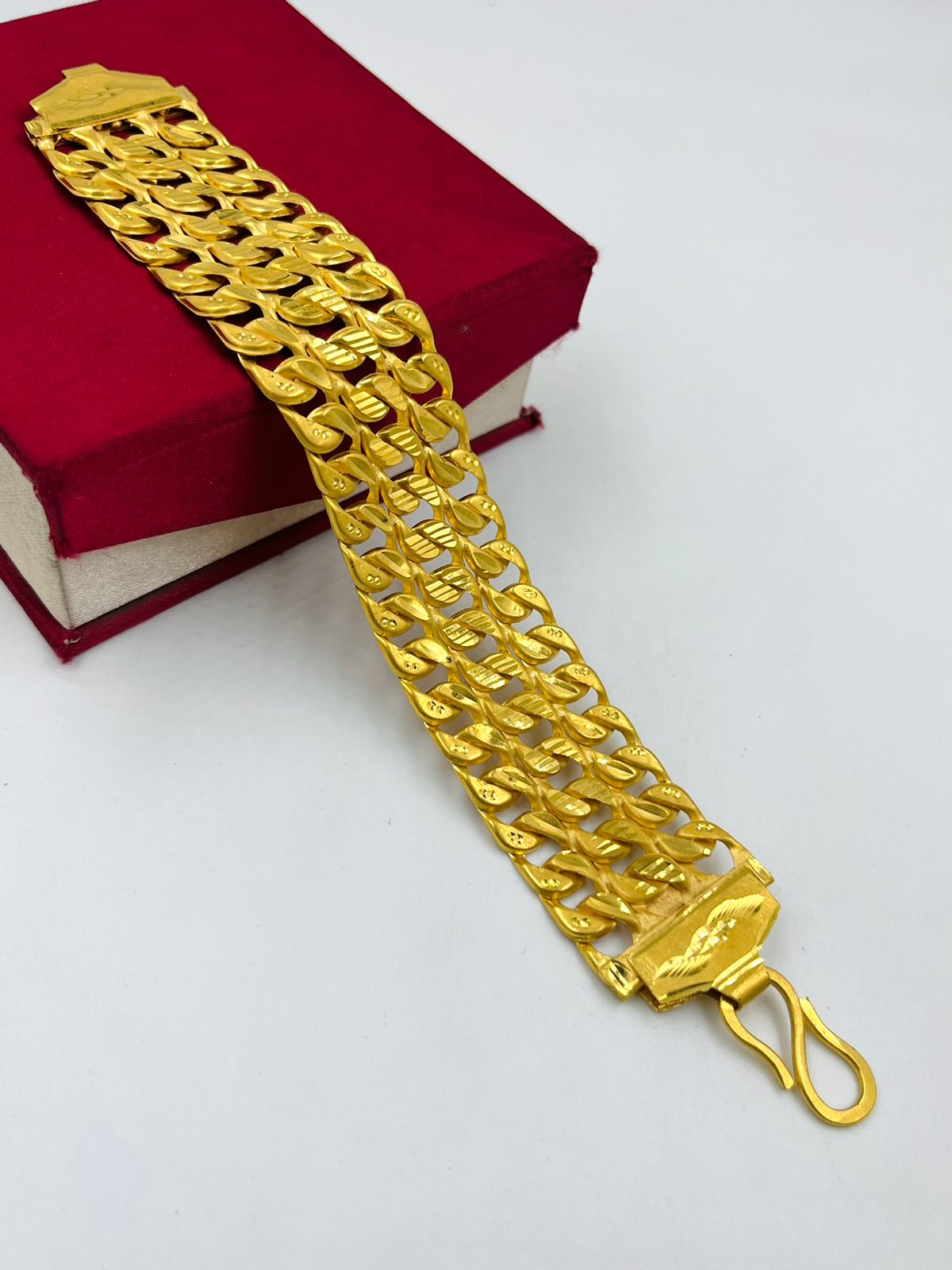 1 GRAM GOLD FORMING 3 LINE POKAL BRACELET FOR MEN DESIGN A-311