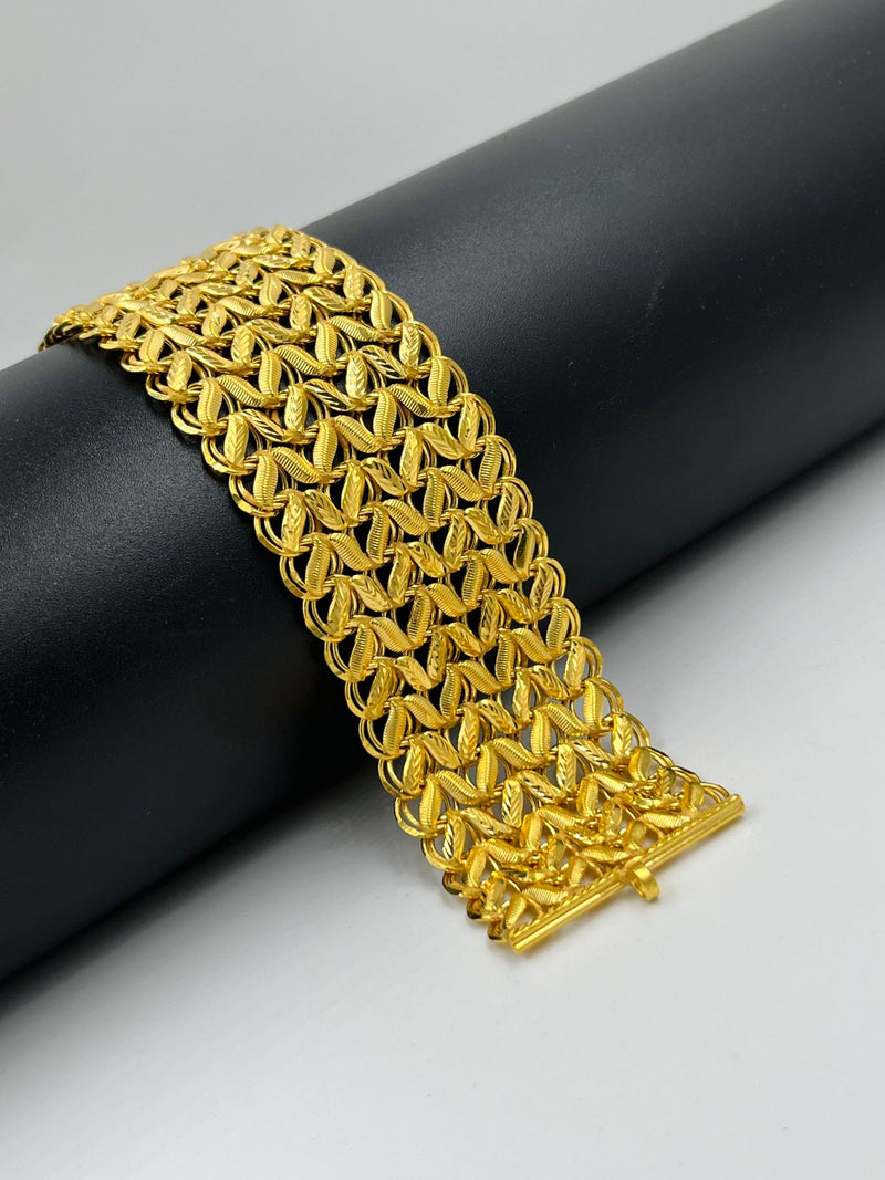 1 GRAM GOLD 4 LINE KOYLI BRACELET FOR MEN DESIGN A-321
