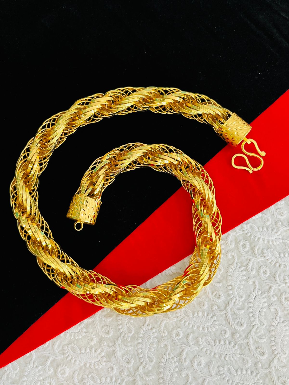 1 GRAM GOLD GOP RASSA CHAIN FOR MEN DESIGN A-654