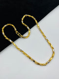 1 GRAM GOLD SHAKAR PARA SHAPE CHAIN FOR MEN DESIGN A-682