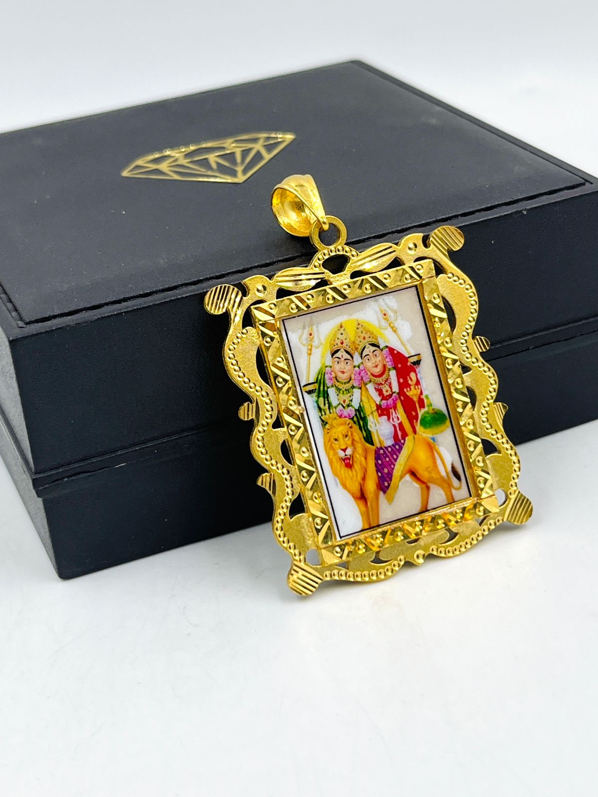 1 GRAM GOLD MAA CHAMUNDA PHOTO PENDANT FOR MEN DESIGN A-386