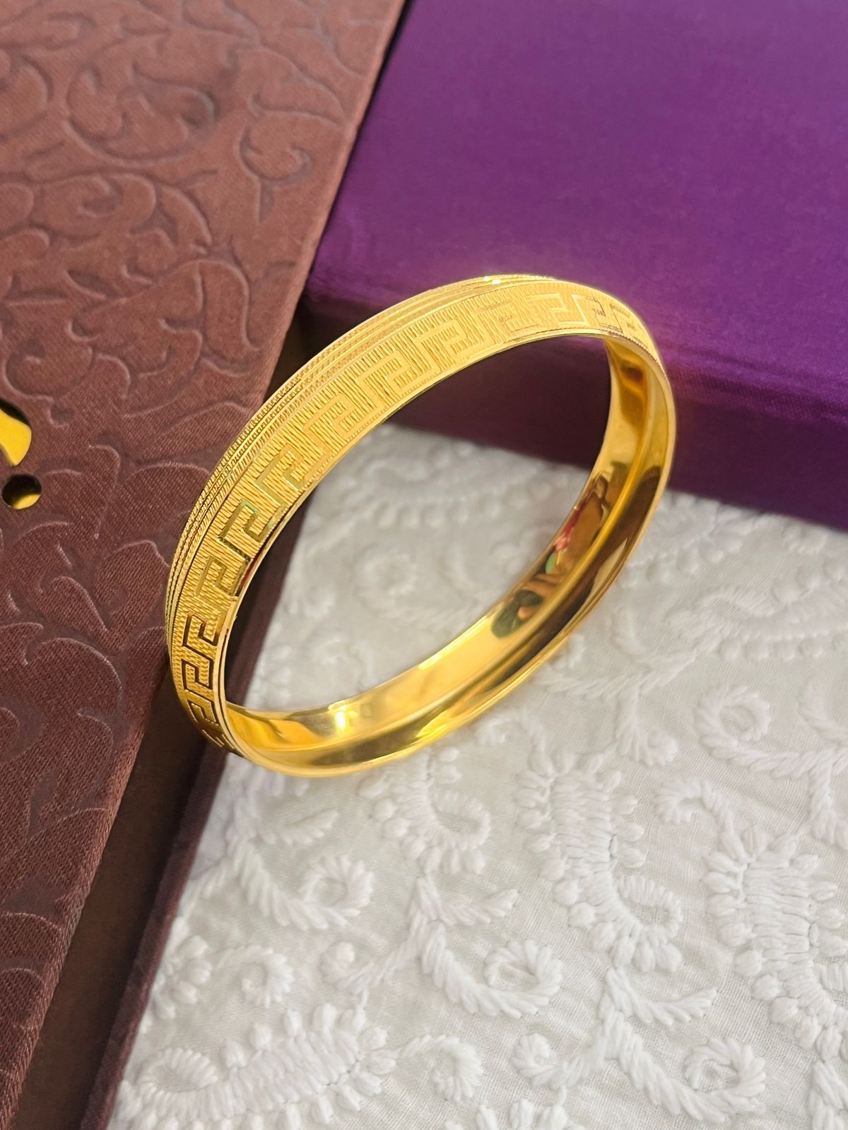 1 GRAM GOLD PLATED PUNJABI KADA FOR MEN DESIGN A-14