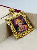 1 GRAM GOLD JAY CHEHAR MAA PHOTO PENDANT FOR MEN DESIGN A-392