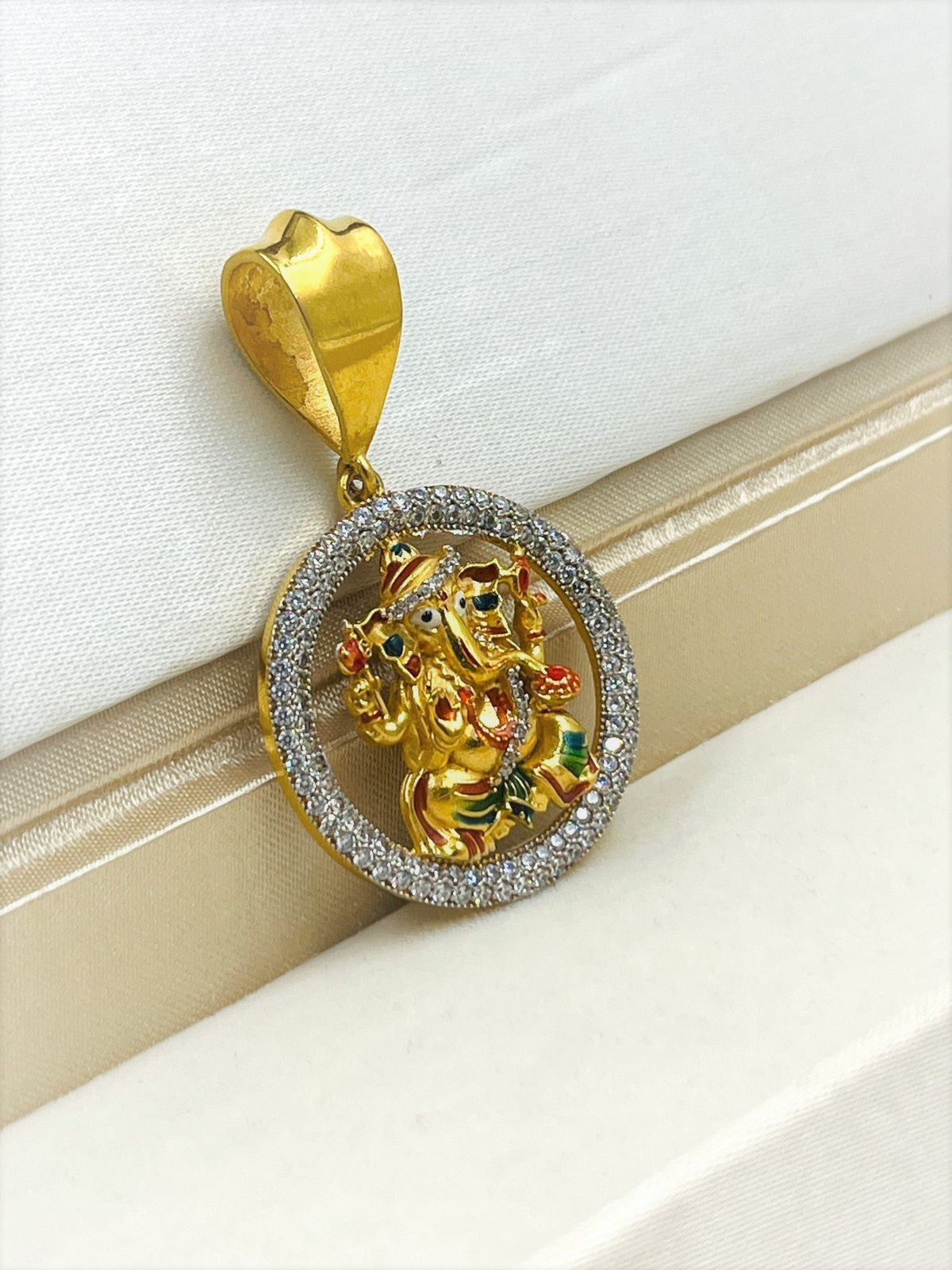1 GRAM GOLD GANPATI BAPPA PENDANT FOR MEN DESIGN A-424