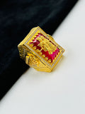 1 GRAM GOLD RADHA KRISHNA DIAMOND RING FOR MEN DESIGN A-1044