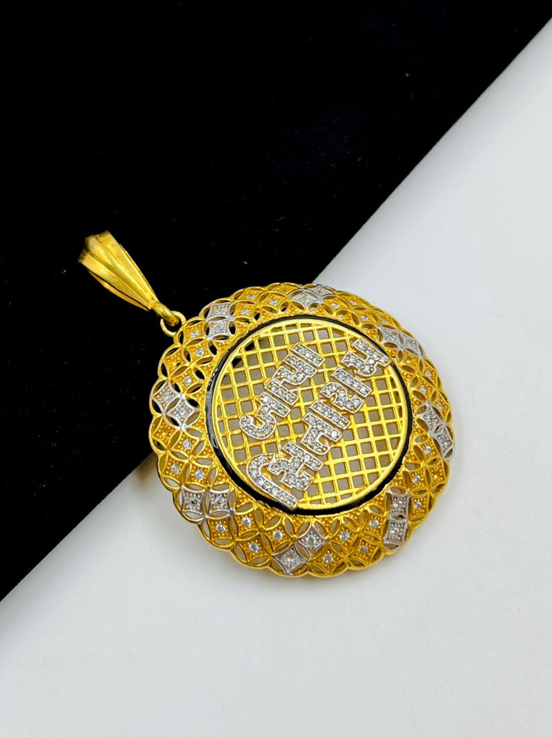 1 GRAM GOLD BAPA SITARAM PENDANT FOR MEN DESSIGN A-516