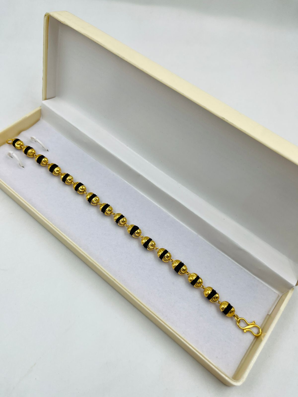 1 GRAM GOLD PLATED RUDRAKSHA BRACELET FOR MEN DESIGN A-363