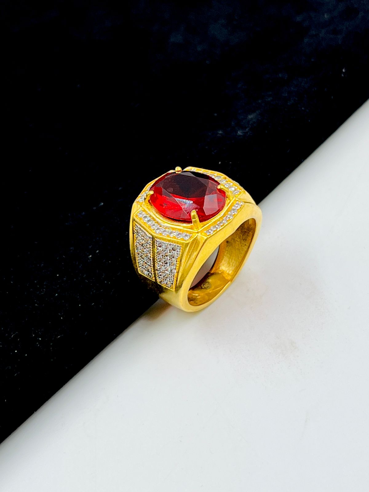 1 GRAM GOLD FORMING DIAMOND RING FOR MEN DESIGN A-1062