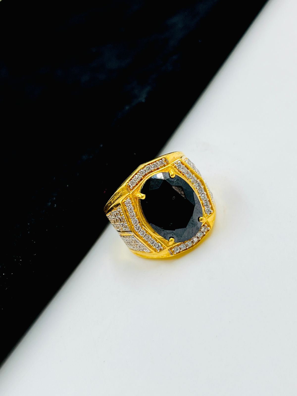 1 GRAM GOLD FORMING DIAMOND RING FOR MEN DESIGN A-1063