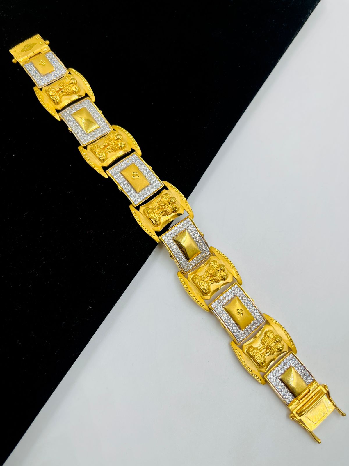 1 GRAM GOLD MUDRA DIAMOND BRACELET FOR MEN DESIGN A-371