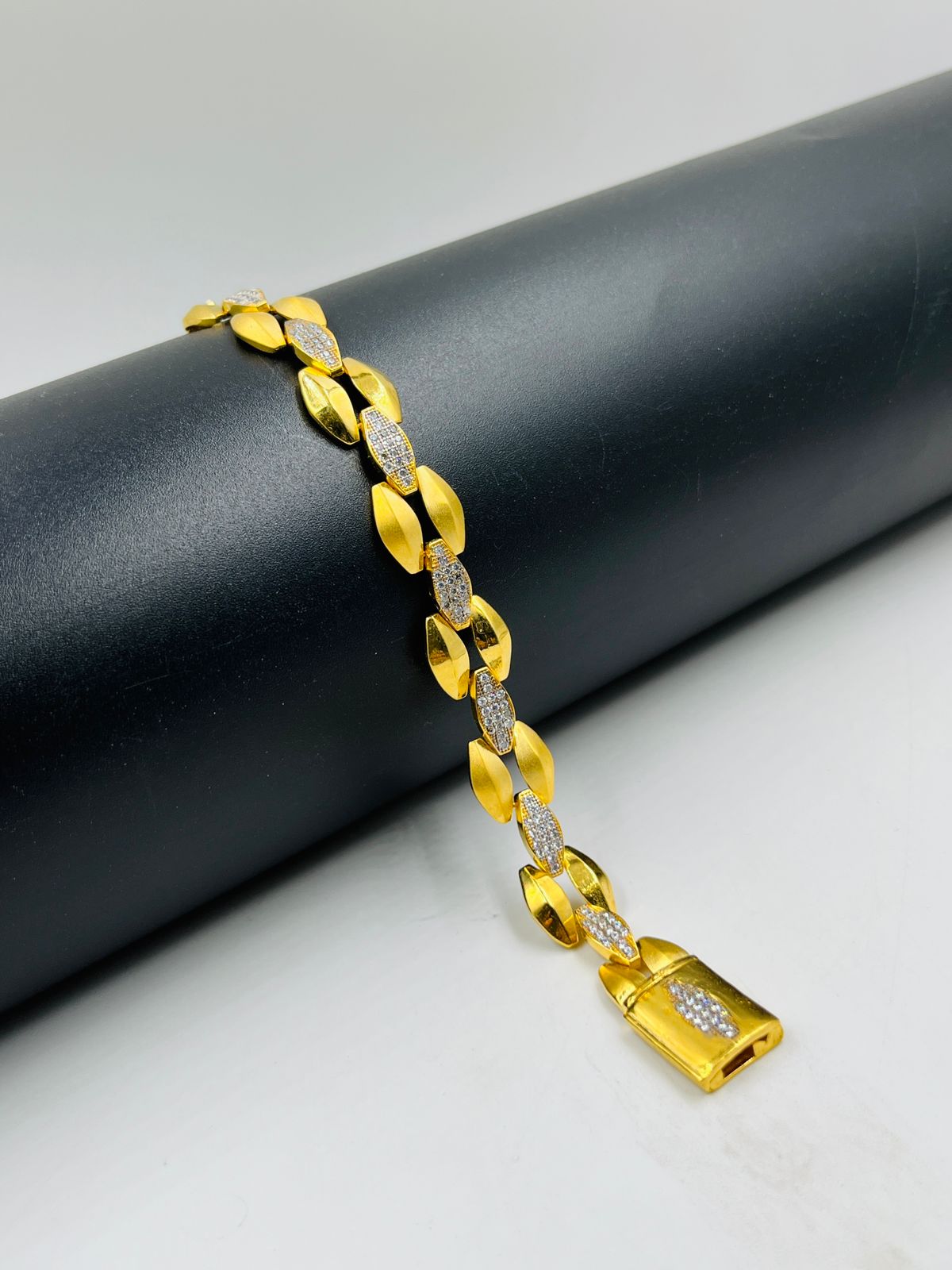 1 GRAM GOLD DIAMOND BRACELET FOR MEN DESIGN A-375