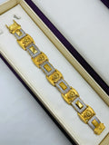1 GRAM GOLD LION DIAMOND BRACELET FOR MEN DESIGN A-374